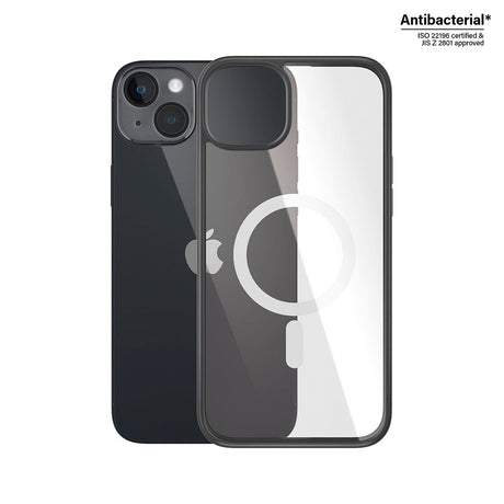 iPhone 14 Plus Deksel PanzerGlass AntiBacterial ClearCase - MagSafe-kompatibel - Svart Kant