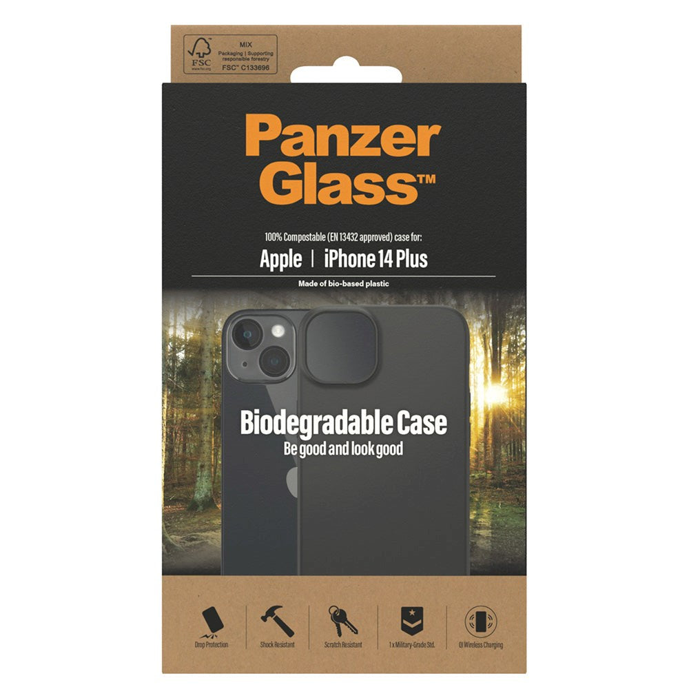 iPhone 14 Plus PanzerGlass Biologisk Nedbrytbart Deksel - 100% Plantebasert - Svart