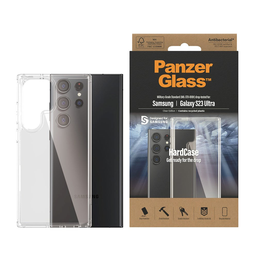 Samsung Galaxy S23 Ultra Deksel PanzerGlass HardCase AntiBacterial - Gjennomsiktig