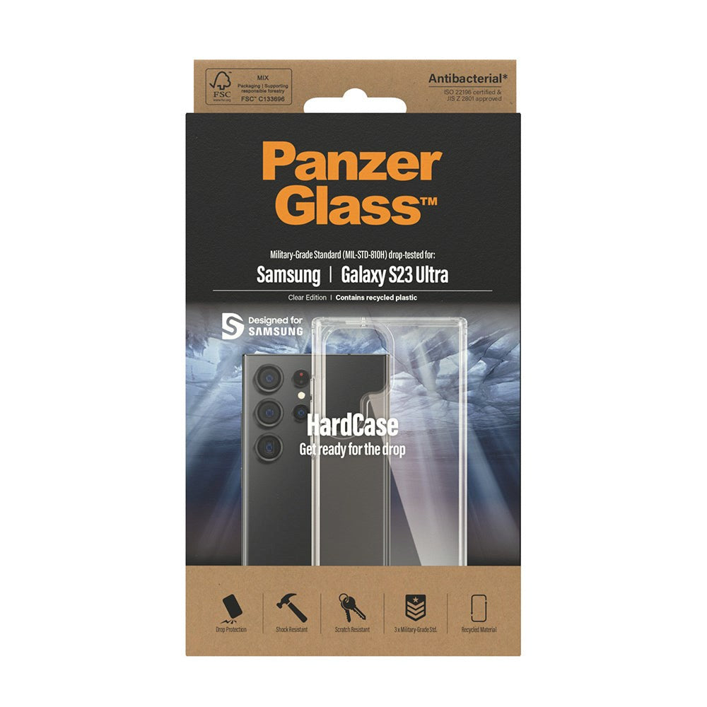 Samsung Galaxy S23 Ultra Deksel PanzerGlass HardCase AntiBacterial - Gjennomsiktig