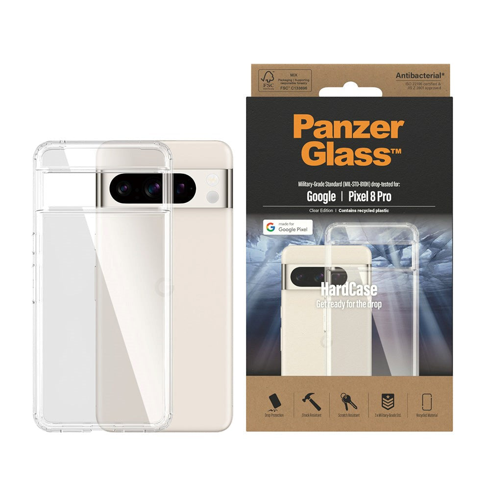 Google Pixel 8 Pro Deksel PanzerGlass HardCase AntiBacterial - Gjennomsiktig