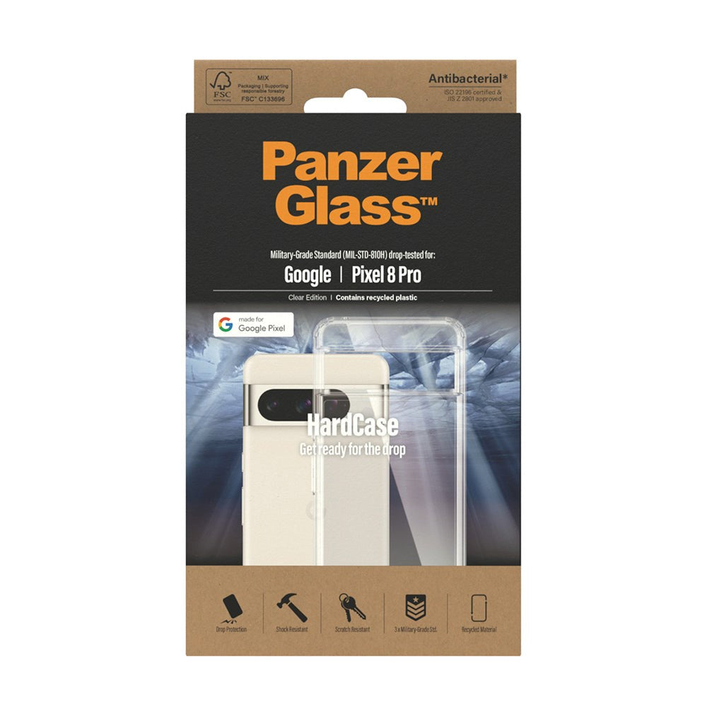 Google Pixel 8 Pro Deksel PanzerGlass HardCase AntiBacterial - Gjennomsiktig