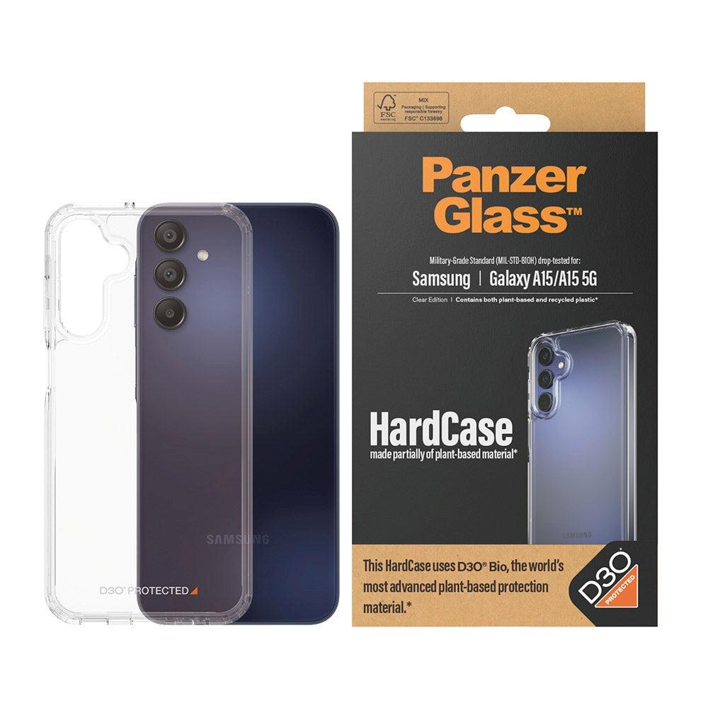 Samsung Galaxy A15 / A15 (5G) Deksel PanzerGlass D3O Bio HardCase - Gjennomsiktig