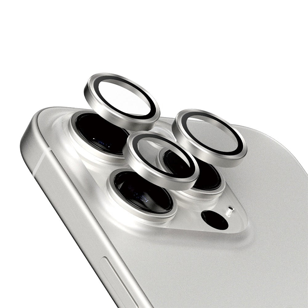 iPhone 15 Pro / 15 Pro Max PanzerGlass Hoops - Kamerabeskyttelse - White Titanium