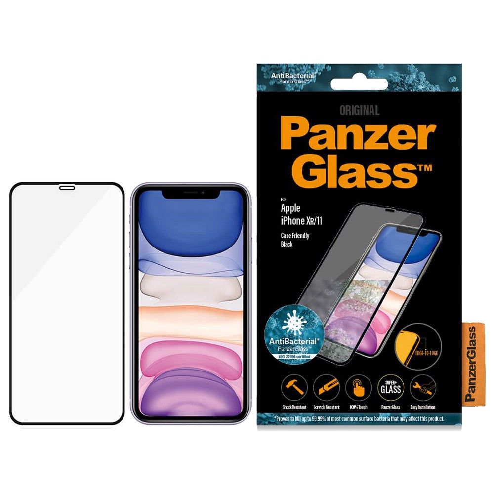 iPhone 11 / XR PanzerGlass Edge-To-Edge Skjermbeskytter - Case Friendly - Svart