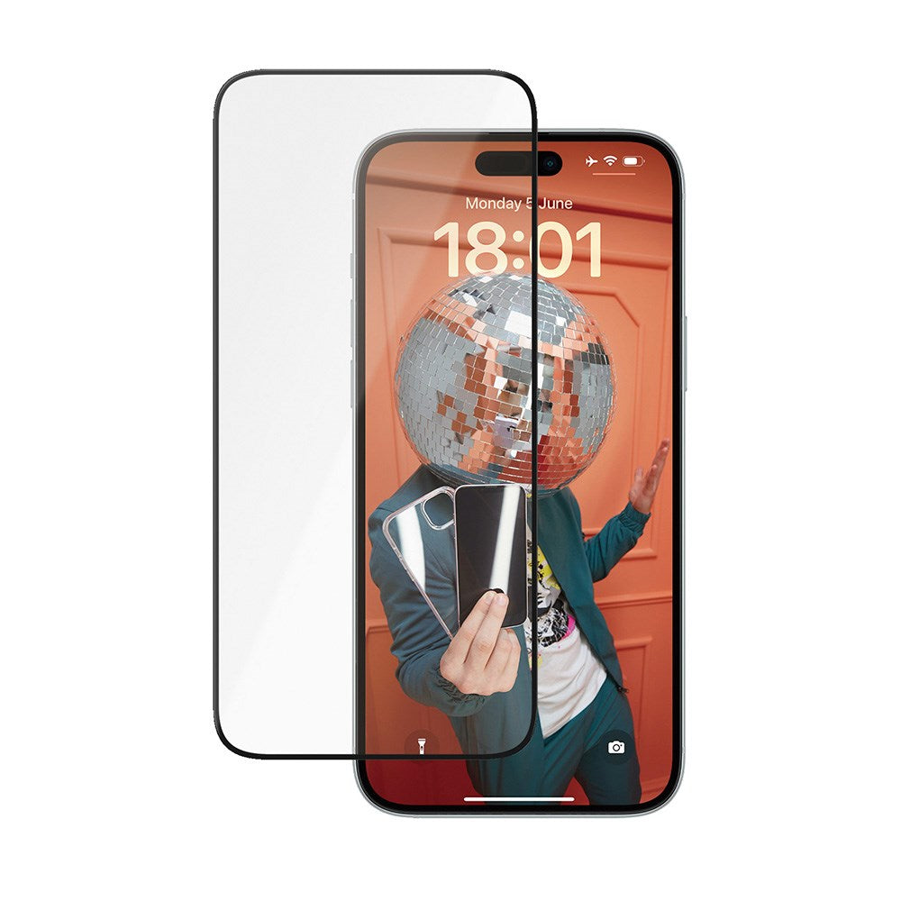 iPhone 15 Plus PanzerGlass Ultra Wide Fit Ceramic Skjermbeskyttelse m. EasyAligner - Svart Kant