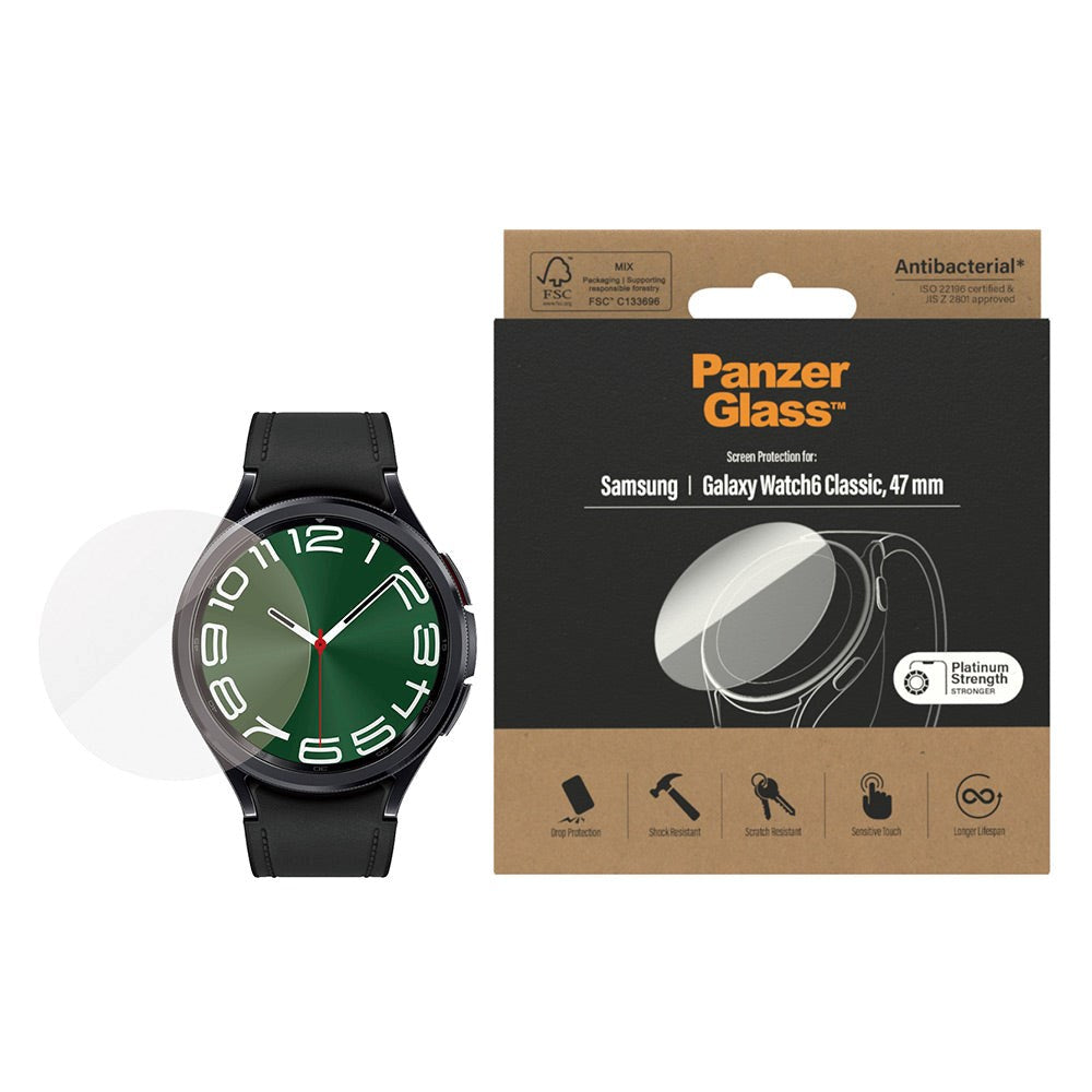 PanzerGlass Samsung Galaxy Watch 6 Classic (47mm) Herdet Glas Skjermbeskytter - Gjennomsiktig