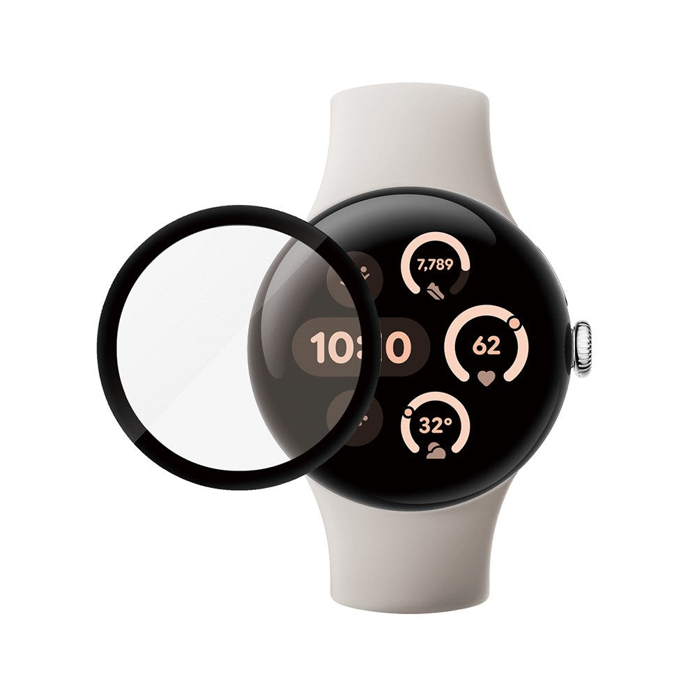 Google Pixel Watch 3 (45mm) PanzerGlass Herdet Glas Skjermbeskytter - Gjennomsiktig