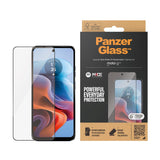 Motorola Moto G34 PanzerGlass Ultra Wide Fit Skjermbeskyttelsesglass - Platinum Strength - Svart Kant