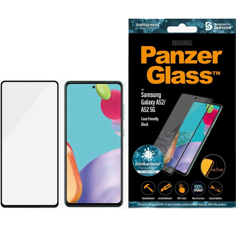 Samsung Galaxy A52s (5G) / A52 4G / 5G PanzerGlass AntiBakteriell Edge-to-Edge Deksel Skjermbeskytter - Black Edge