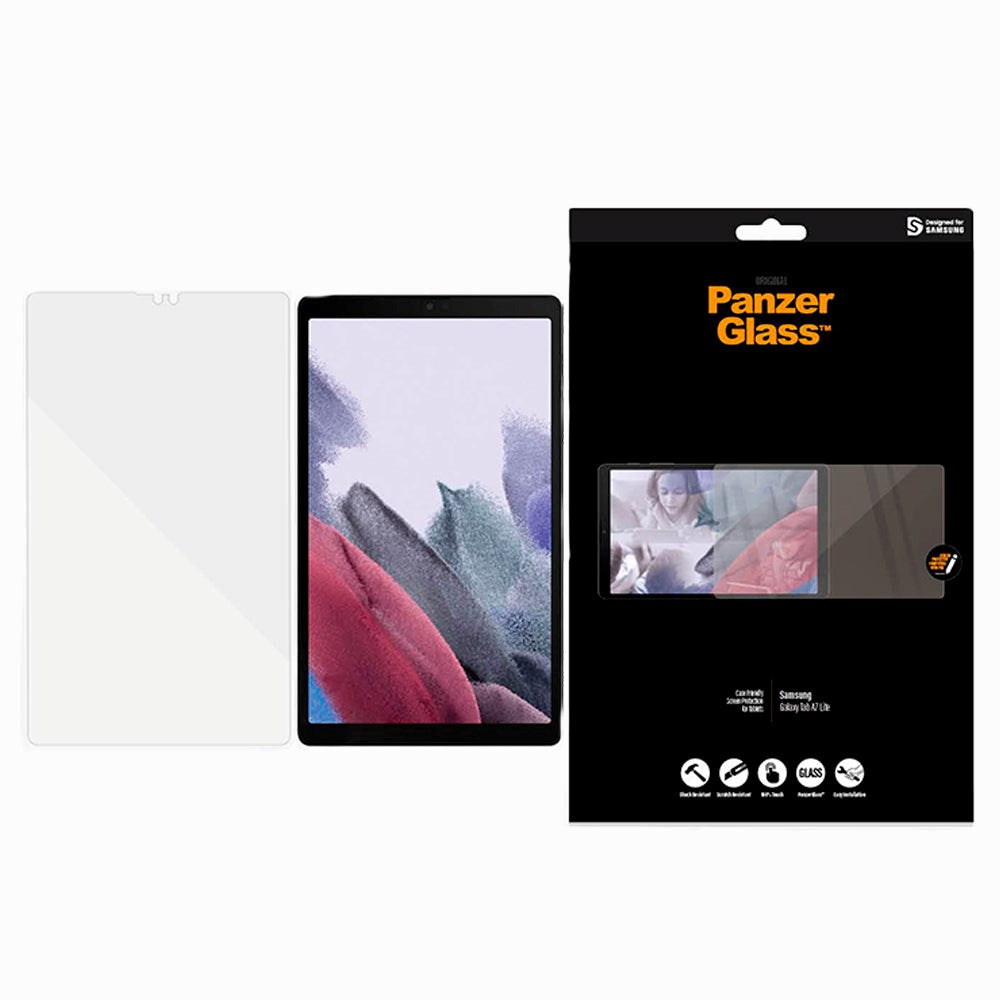 Samsung Galaxy Tab A7 Lite PanzerGlass Anti-Bakteriel Edge-To-Edge Skjermbeskytter- Case Friendly - Gjennomsiktig