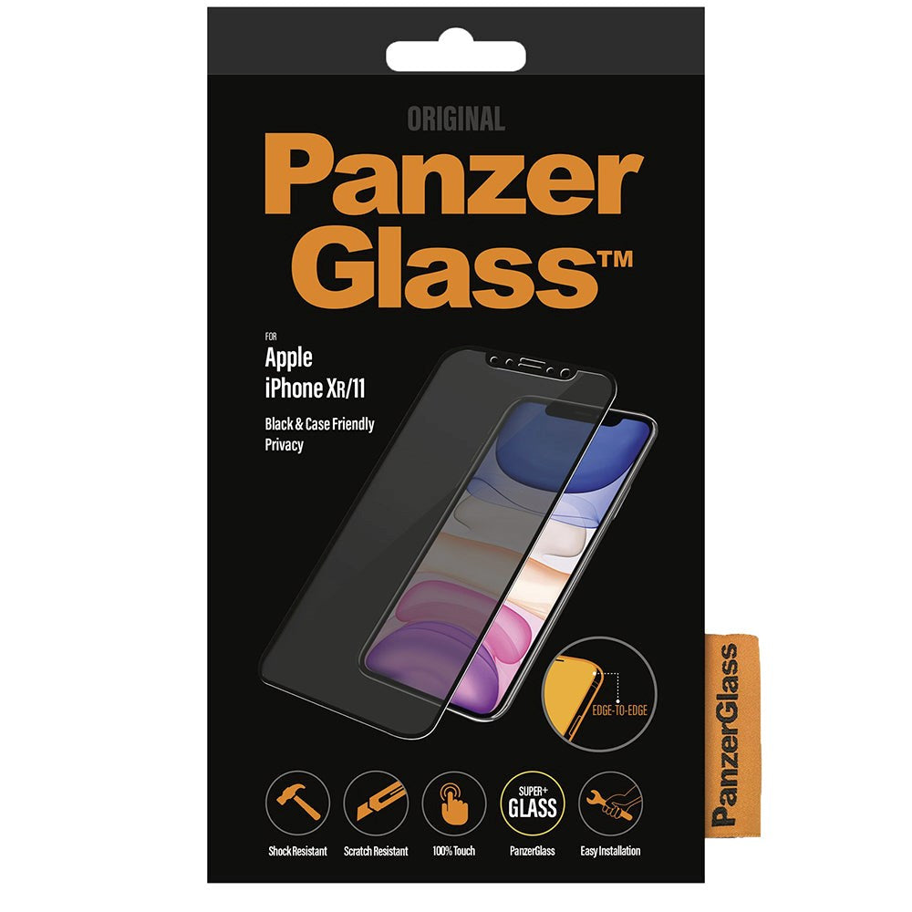 iPhone 11 / XR PanzerGlass Edge-To-Edge Skjermbeskytter - Case Friendly m. Privacy - Svart