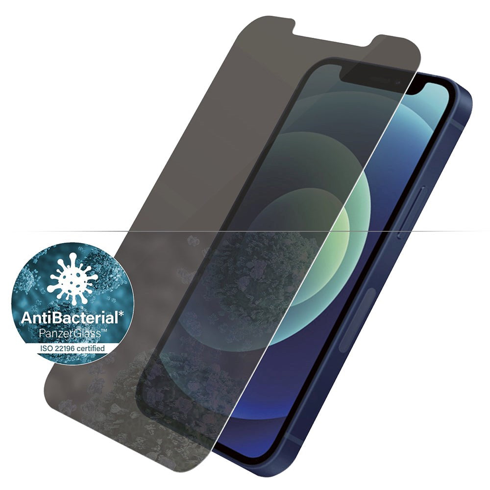 PanzerGlass iPhone 12 Mini AntiBacterial Standard Fit Skjermbeskytter - Privacy Glass - Gjennomsiktig