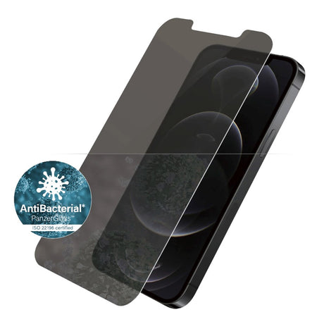 PanzerGlass iPhone 12 / 12 Pro AntiBacterial Standard Fit Skjermbeskytter - Privacy Glass - Gjennomsiktig