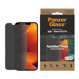 iPhone 14 / 13 / 13 Pro PanzerGlass AntiBacterial Classic Fit Skjermbeskyttelsesglass - Privacy Filter - Platinum Strength - Gjennomsiktig