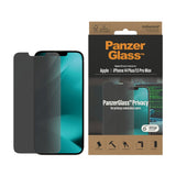 iPhone 14 Plus / 13 Pro Max PanzerGlass AntiBacterial Classic Fit Skjermbeskyttelsesglass - Privacy Filter - Platinum Strength - Gjennomsiktig