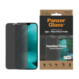 iPhone 14 Plus / 13 Pro Max PanzerGlass AntiBacterial Ultra Wide Fit Skjermbeskyttelsesglass - Privacy - Diamond Strength - Gjennomsiktig