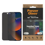 iPhone 14 Pro Max PanzerGlass AntiBacterial Ultra Wide Fit Skjermbeskyttelsesglass - EasyAligner - Privacy Filter - Diamond Strength - Gjennomsiktig / Svart