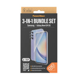 Samsung Galaxy A35 (5G) PanzerGlass 3-i-1-Bundle m. EasyAligner - Skjermbeskyttelse (UWF) / D3O Bio Hardcase-deksel / Hoops Kamerabeskyttelse - Gjennomsiktig / Svart