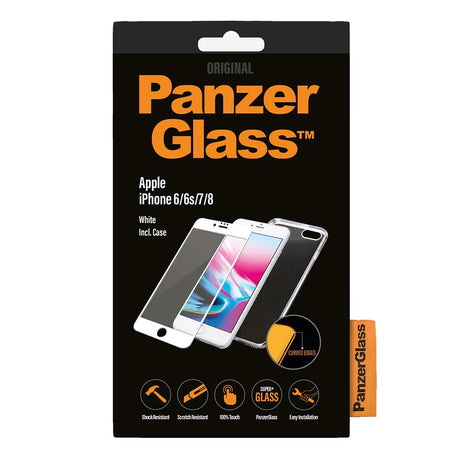 iPhone SE 2022 / 2020 / 8 / 7 PanzerGlass 360° Protection (Glass m. Hvit Kant + Bakside Deksel)