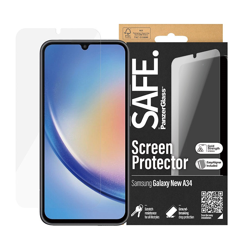 Samsung Galaxy A35 (5G) Safe By PanzerGlass® Ultra-Wide Fit Beskyttelsesglass - Case Friendly - Gold Strength - Gjennomsiktig