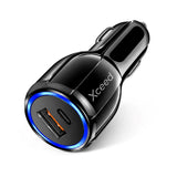 Bilopplader Xceed 38 W med USB-C og USB-A - Svart