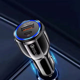 Bilopplader Xceed 38 W med USB-C og USB-A - Svart