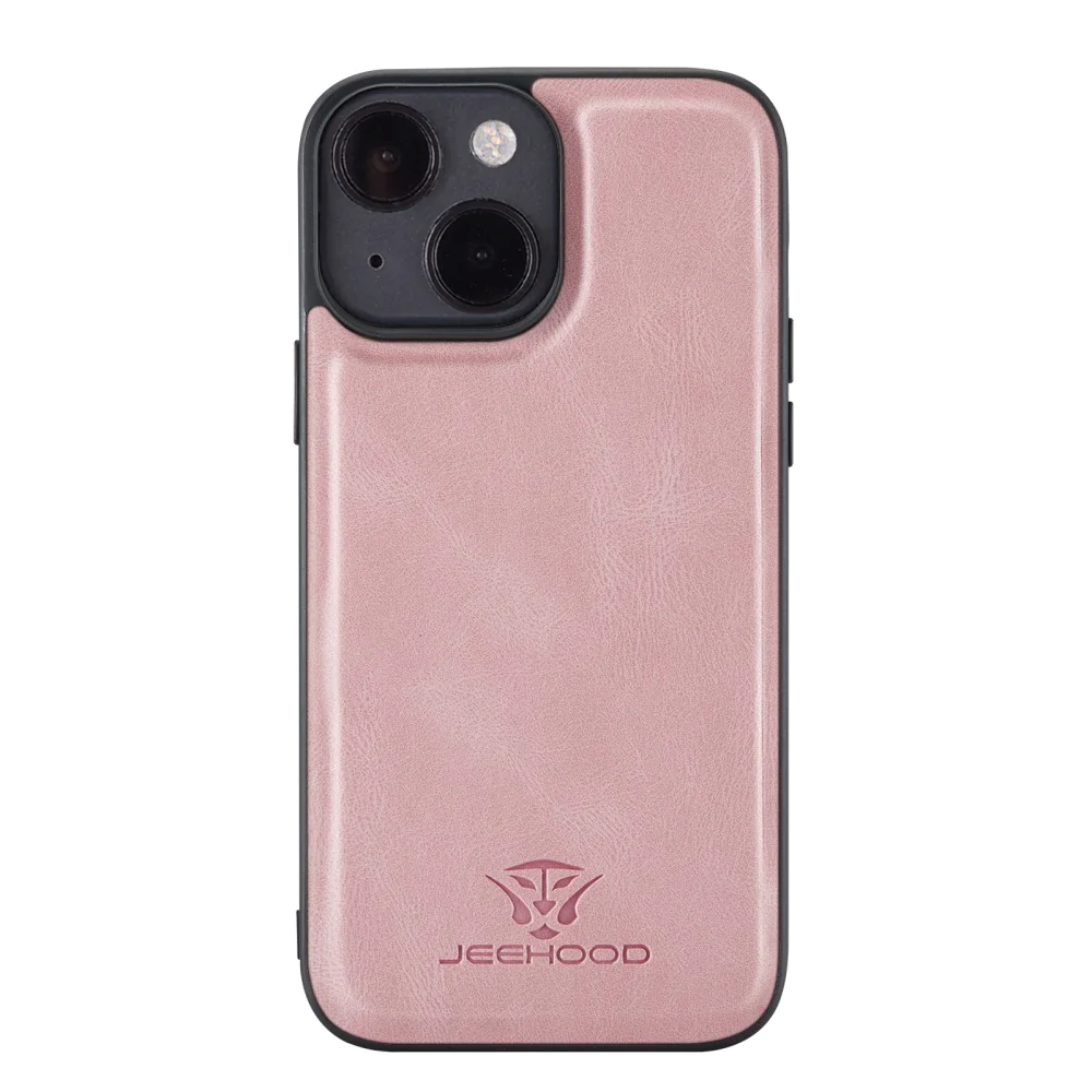 iPhone 13 PU Skinnpolstret Bakdeksel med Lommebok - Pink