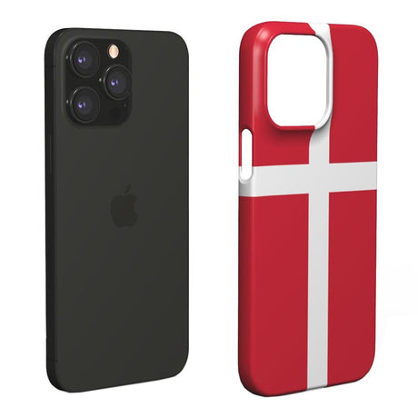 EIDERWOOD iPhone 15 Hard Plast Deksel - Danmarks Flagg