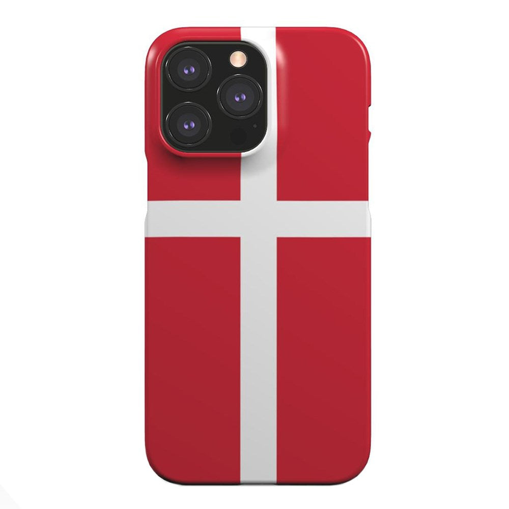 EIDERWOOD iPhone 14 Pro Hard Plast Deksel - Danmarks Flagg