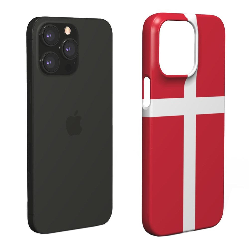 EIDERWOOD iPhone 12 Hard Plast Deksel - Danmarks Flagg