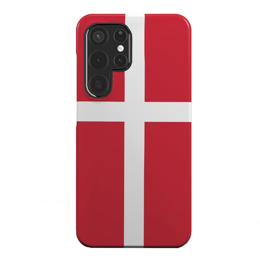 EIDERWOOD Samsung Galaxy S22 Ultra Hard Plast Deksel - Danmarks Flagg