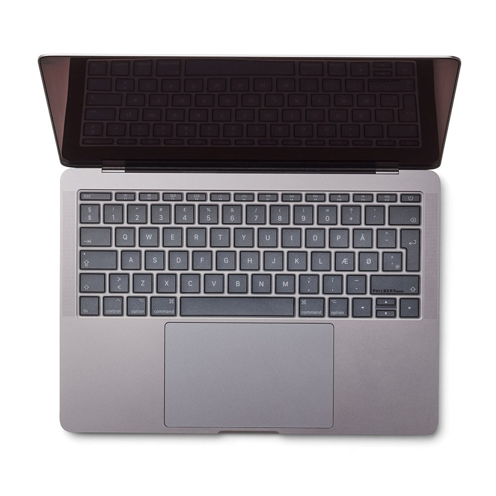 Philbert MacBook (A1534 / A1708) Keyboard Deksel m. Nordisk Tastatur - Transparent / Svart