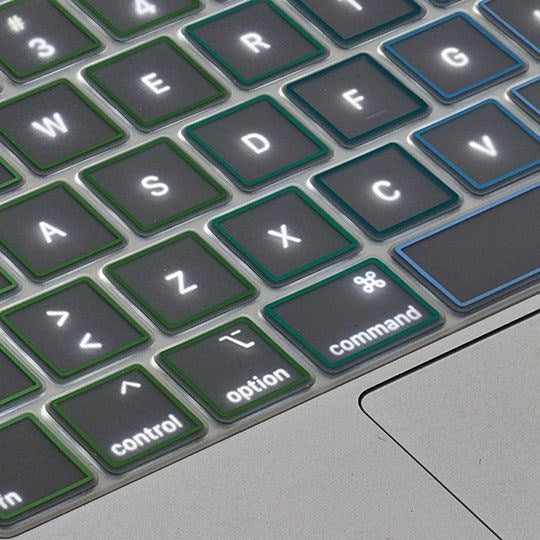 Philbert MacBook Pro 13" / 16" (A2338 / A2141) Tastaturdeksel med Dansk Tastatur - Gjennomsiktig / Regnbue