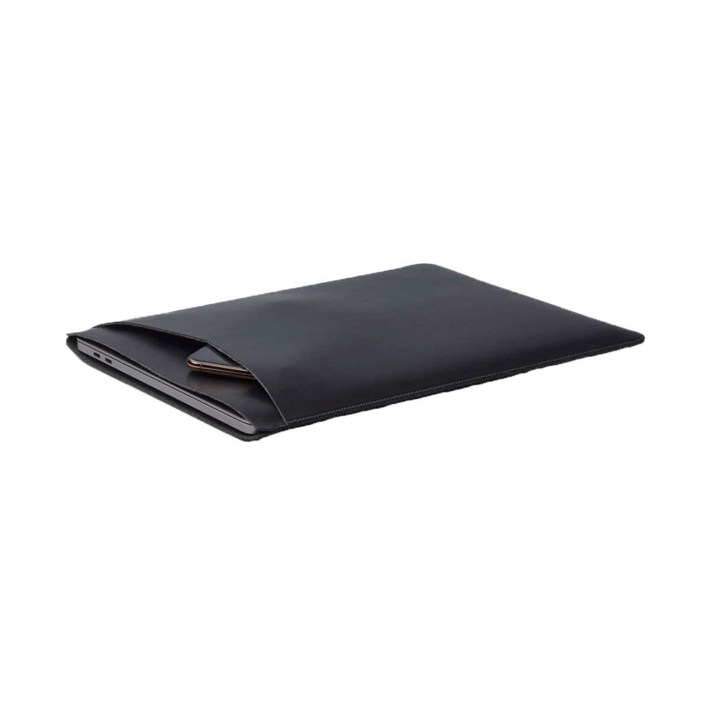 Philbert UltraSlim Vegansk Skinn Sleeve m. Stropp til MacBook / Laptop 14" (32,0 x 23,5 x 2 cm) - Svart