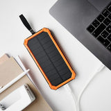 Lippa Solcelle PowerBank 10.000 mAh 10,5W 2 x USB-A - Oransje / Svart