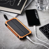 Lippa Solcelle PowerBank 10.000 mAh 10,5W 2 x USB-A - Oransje / Svart