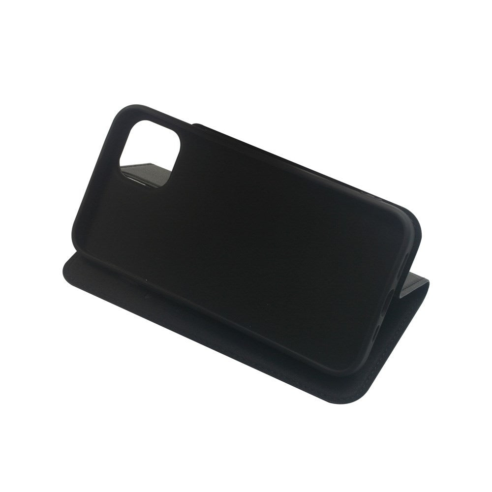 GreenMind iPhone 12 / 12 Pro Kunstskinn Flip Deksel m. Kortholder & Ståfunksjon - Svart