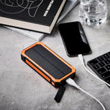 Lippa Sammenleggbar Solar PowerBank 20 000 mAh 10,5W 2 x USB-A m. Lys - Svart / Oransje