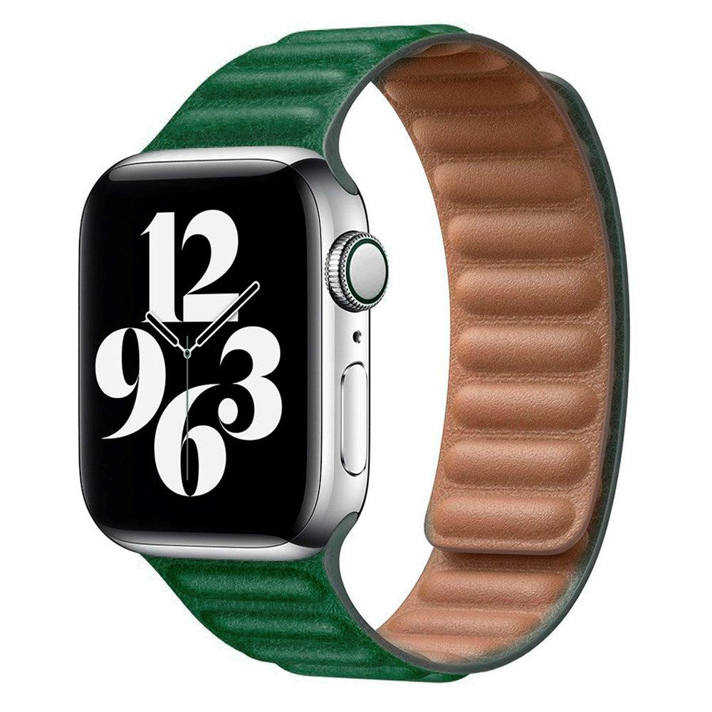 Lippa Apple Watch (38/40/SE/41/42mm) Magnetisk Skinnreim - Mørk Grønn