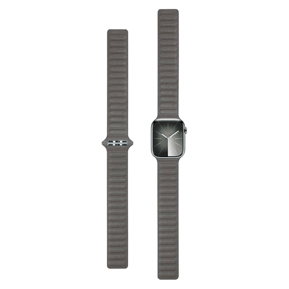 Apple Watch (38/40/SE/41/42mm) Magnetisk Lippa Finewoven Stropp - Grå / Taupe