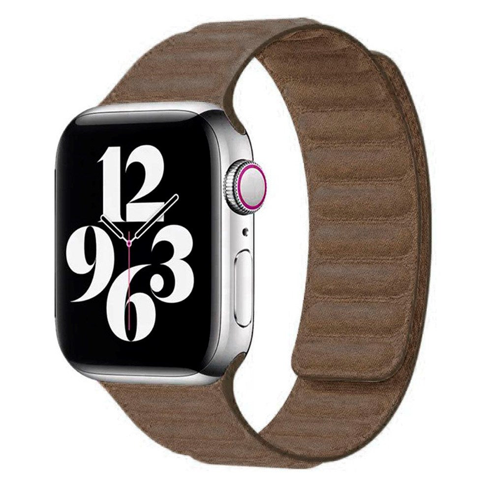 Apple Watch (38/40/SE/41/42mm) Magnetisk Lippa Finewoven Stropp - Brun