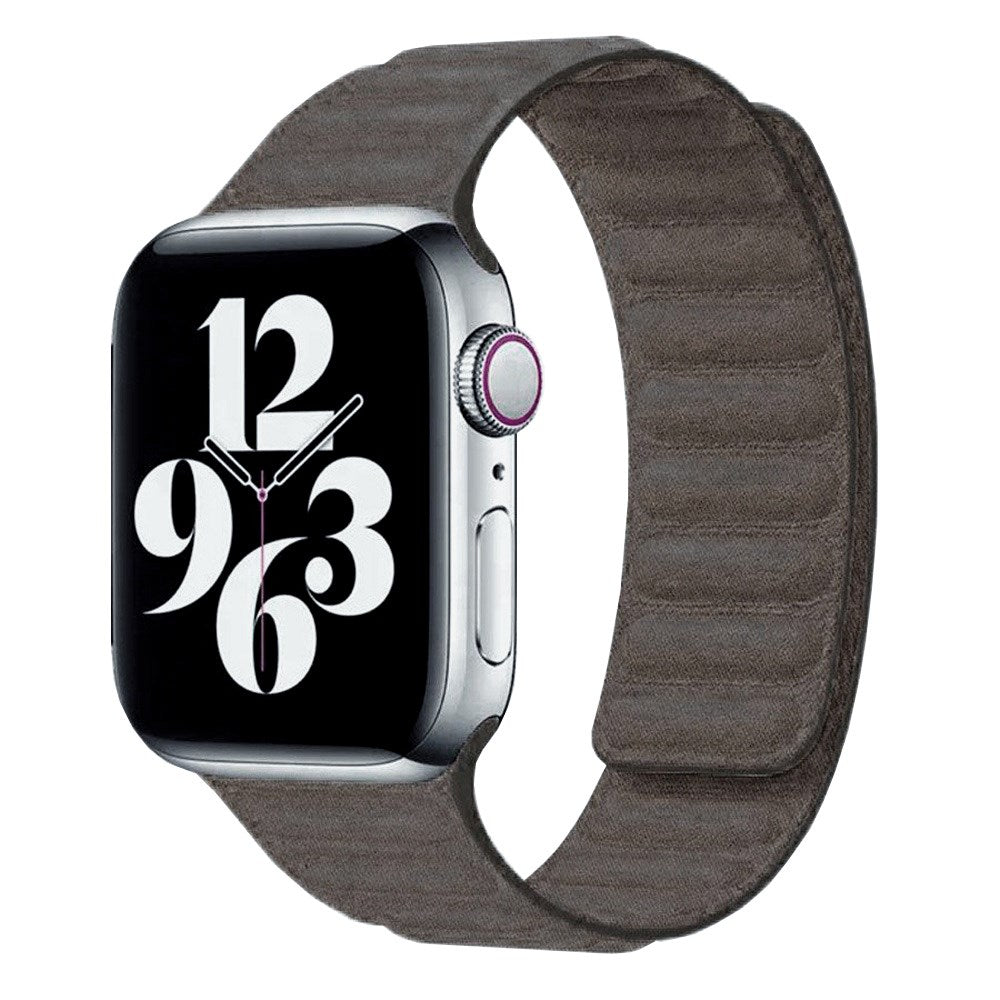 Apple Watch (38/40/SE/41/42mm) Magnetisk Lippa Finewoven Stropp - Grå / Taupe