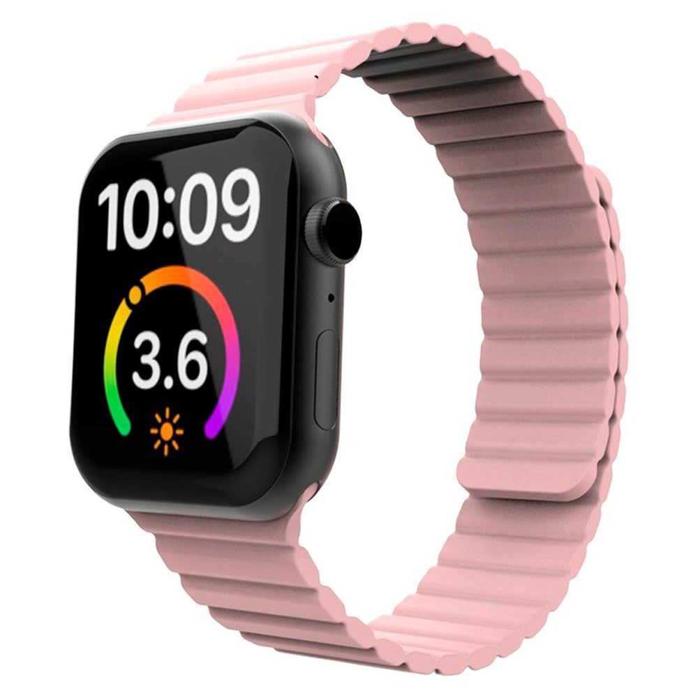 Lippa Apple Watch (38/40/SE/41/42mm) Magnetisk Silikonreim - Rosa