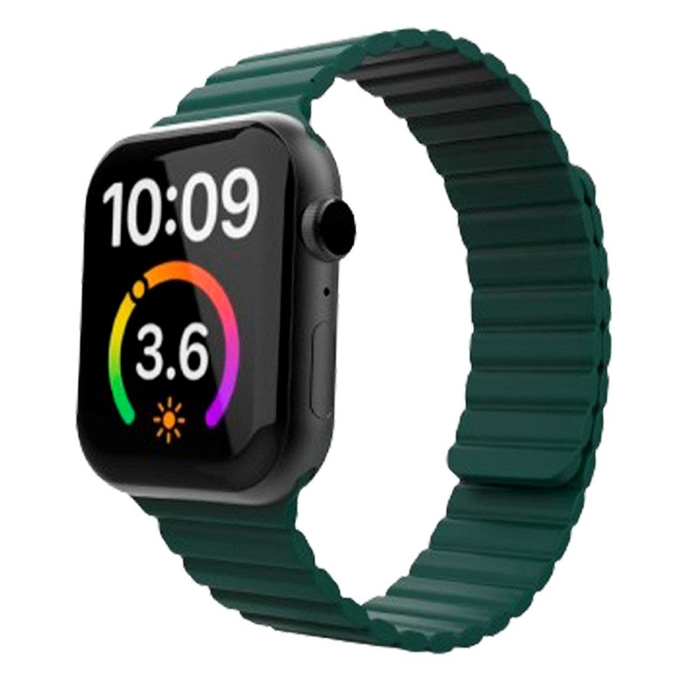 Lippa Apple Watch (38/40/SE/41/42mm) Magnetisk Silikonreim - Mørk Grønn