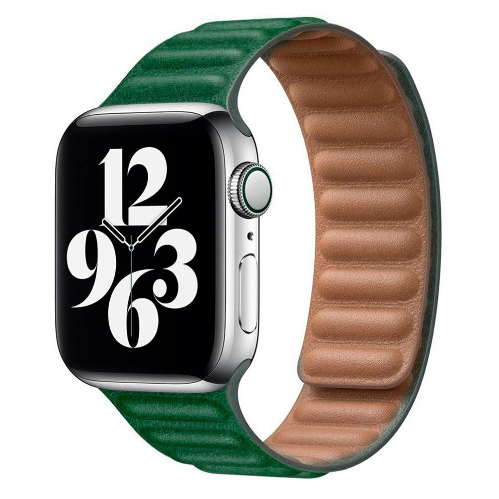 Lippa Apple Watch (42/44/SE/45/46/49mm) Magnetisk Skinnreim - Mørk Grønn