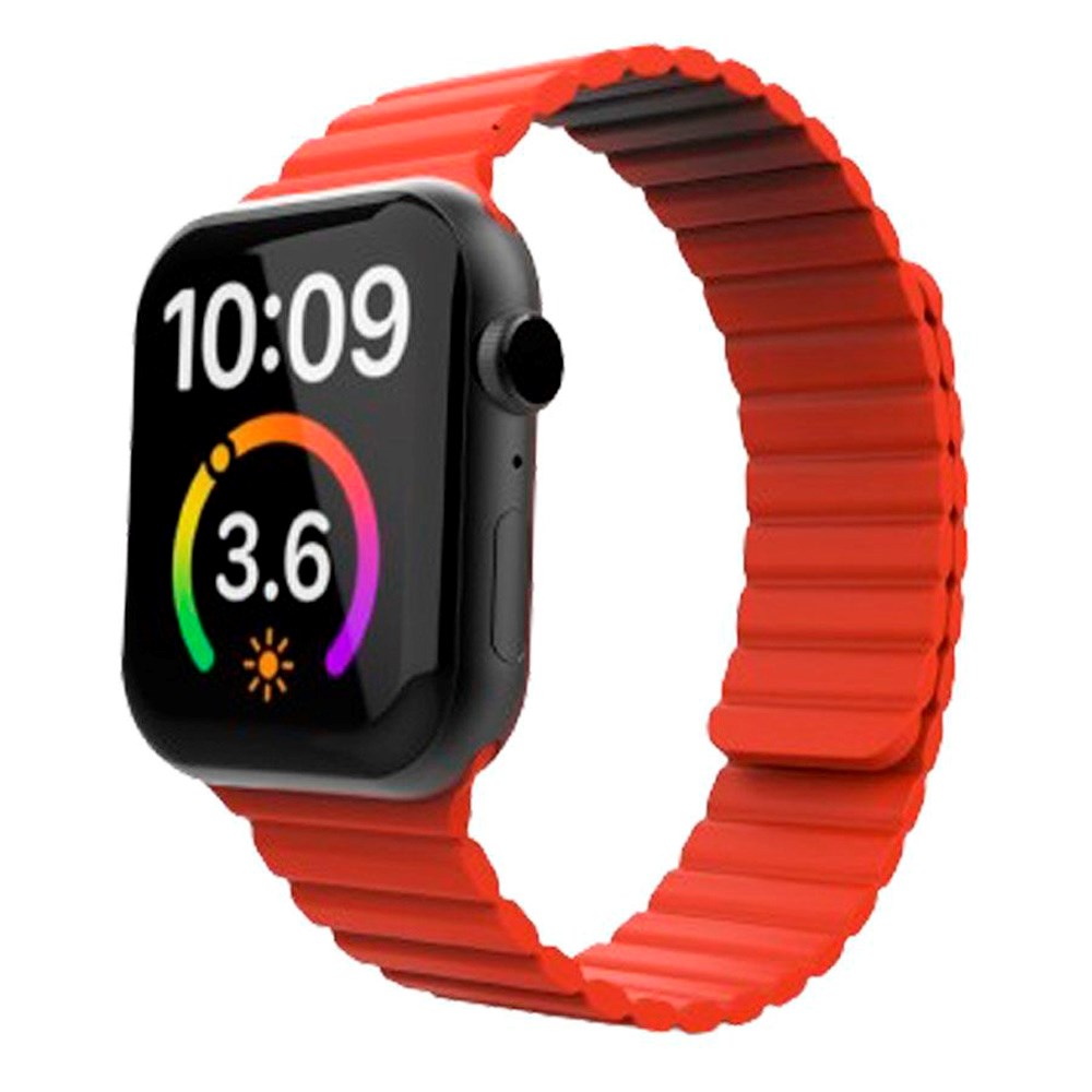 Lippa Apple Watch (42/44/SE/45/46/49mm) Magnetisk Silikonreim - Rød