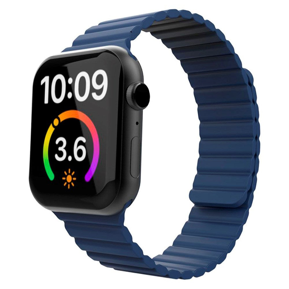 Lippa Apple Watch (42/44/SE/45/46/49mm) Magnetisk Silikonreim - Mørk Blå