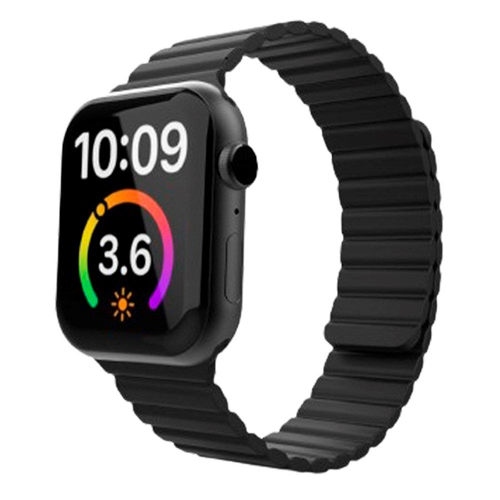 Lippa Apple Watch (42/44/SE/45/46/49mm) Magnetisk Silikonreim - Svart