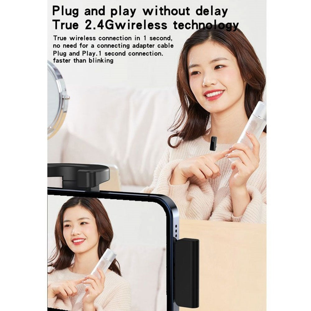 Lippa Trådløst Mikrofonsett med Lightning - 2 stk. - Svart